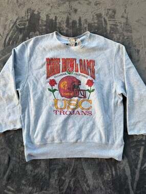 Vintage Champion Reverse Weave 1989 Rose Bowl USC Trojans Cropped Sweatshirt
